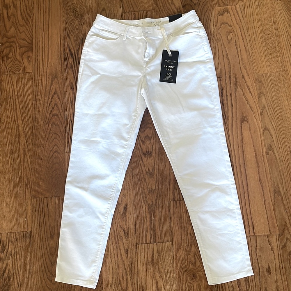 The Limited denim skinny leg 312 white jeans NWT